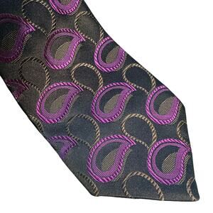 Murano 3.5" x 61" tie in Rich dark brown shades with plum- perfect ! Italy Silk